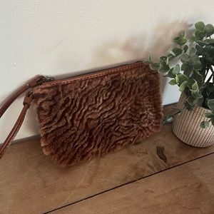 Patricia Nash faux fur wristlet